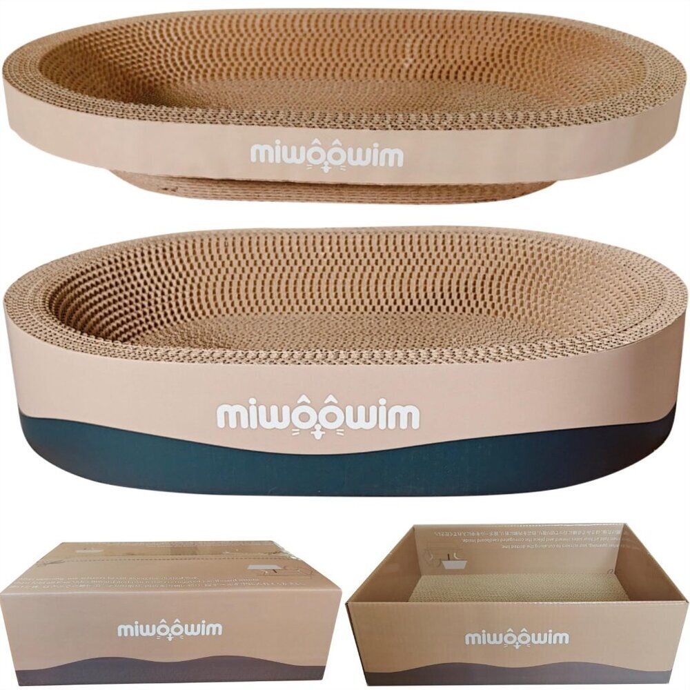 3-Piece Cat Scratcher Set Corrugated Cardboard Lounge Bed Furniture Protector